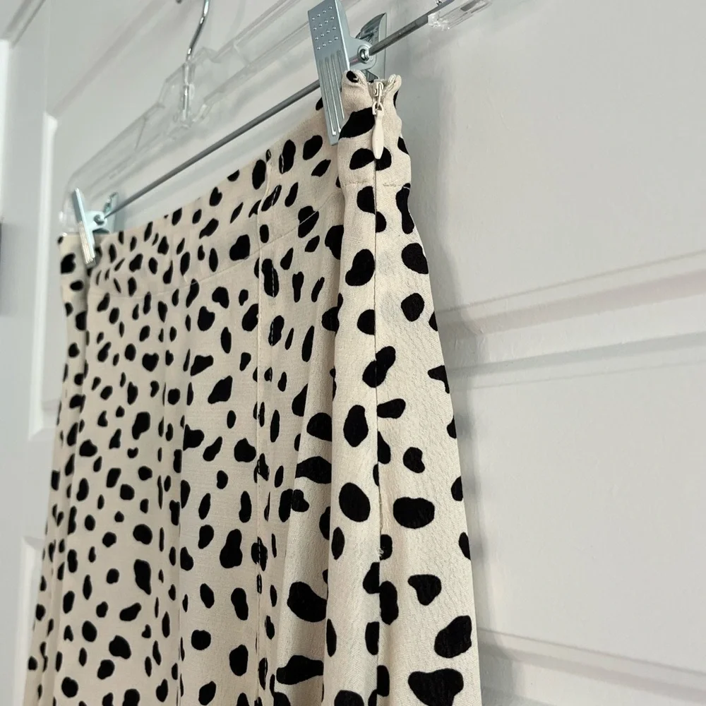 Lulus Set A Trend Leopard Animal Print Handkerchief Hem Midi Skirt XS New